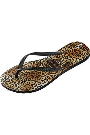 Havaianas Slim Leopard Dames Slippers - Black/Black