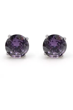 No Evil Zilveren oorknopjes oorstekers met 5mm rond amethyst steentje in zetting 925 silver geboortesteen februari