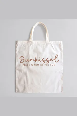 Merkloos Sunkissed Totebag bruin - Canvastas perfect voor zonnige dagen, strandwandelingen en zomerse uitstapjes | Duurzame en Stijlvolle Tas voor Dagelijks Gebruik
