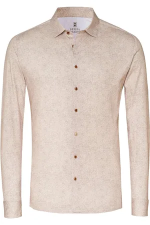 DESOTO Overhemd Casual Kent 1 1 78228 3 811 Light Sand Flannel Mannen