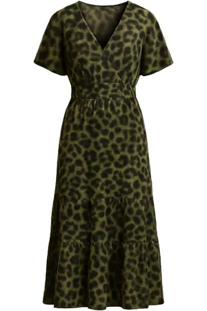Merkloos Maxi Dress Wild Leopard – Jimi Fei Paris | Zwart-Groene Animalprint - One Size