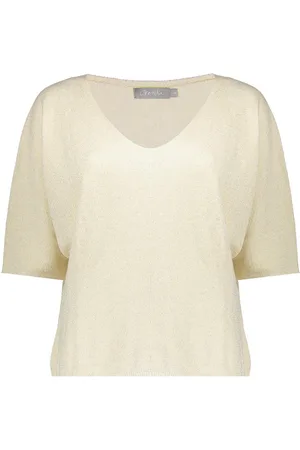 Geisha Trui V Hals Pullover Met Driekwart Mouw En Glitters 54340 70 000720 Sand/gold Dames