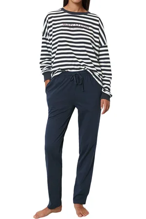 Marc O’ Polo PYJAMASET LANG DARK NAVY/WHITE S