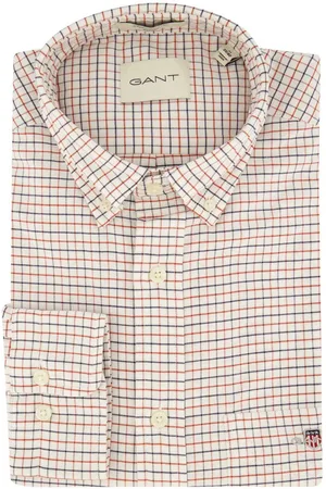 GANT Overhemd wit/rood/blauw geruit button-down
