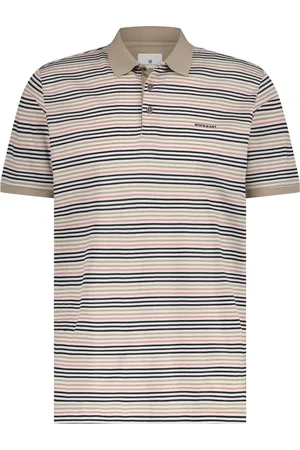 State of art Pique Polo Logo Strepen - Regular-fit - Heren Poloshirt