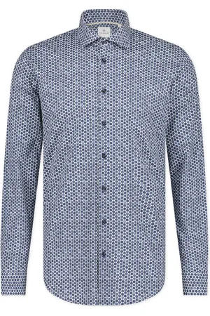 Blue Industry Casual Overhemd Heren Lange Mouw