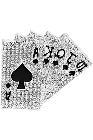 Merkloos Punk Poker Strass Broches Pins Gepersonaliseerde Hip Hop Crystal Broche voor Party Dance Banket voor Vrouwen Mannen Mode Reversspeldjes Pak Shirt Jurk Ceremonie Kleding Accessoires Sieraden Metaal Kubieke zirkonia