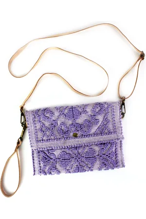Merkloos Ibiza Clutch met leren schouderband