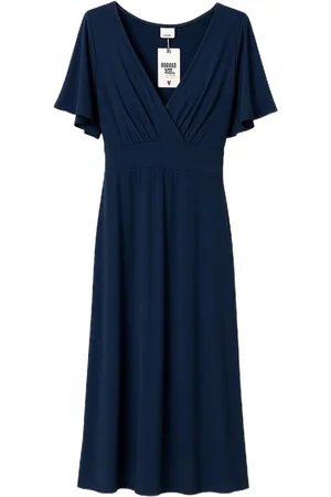 Merkloos Maxi Royal Dress Navy – Jimi Fei Paris | One Size Elegant & Kreukvrij