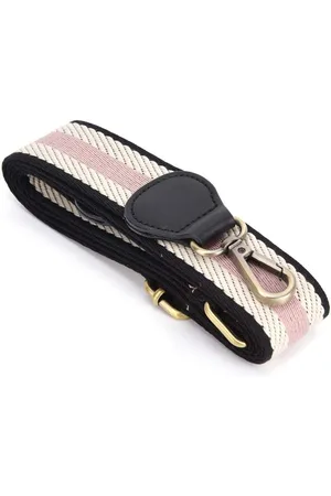 Merkloos 15 inch brede geweven lint tasriem met lederen uiteinden - Verstelbare vervangende schouderriem voor crossbody handtas - DIY-accessoire 88-134cm/34.65-52.76in (roze zwart)