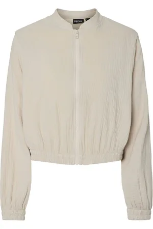 Pieces® Jas Pctastina Ls Bomber Jacket Wvn 17157423 Silver Gray Dames