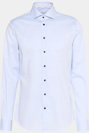 Michaelis Slim fit heren overhemd - popeline - lichtblauw - Strijkvrij - Boordmaat: 39