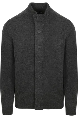 Barbour Zip Vest Lamswol Patch Antraciet