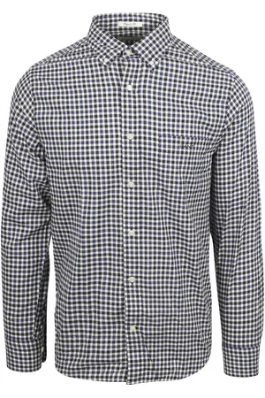 GANT Overhemd Twill Gingham Donkerblauw (navy)