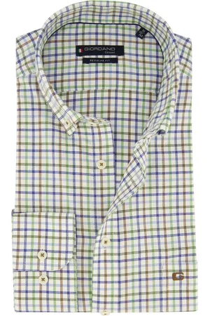 Giordano Regular Fit overhemd geruit casual katoen