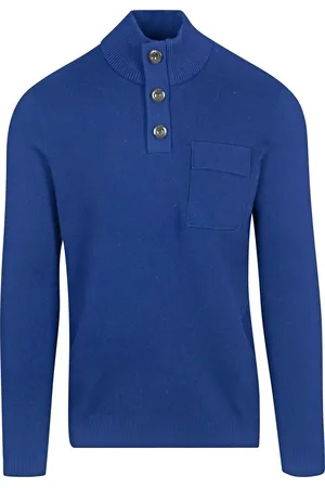 Blue Industry Mocker Pullover Kobaltblauw
