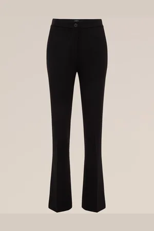 WE Fashion Dames Slim fit flared pantalon met stretch