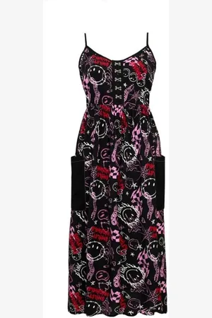 Hell Bunny X Smiley Originals Riot Dress Lange jurk meerkleurig XL Dames