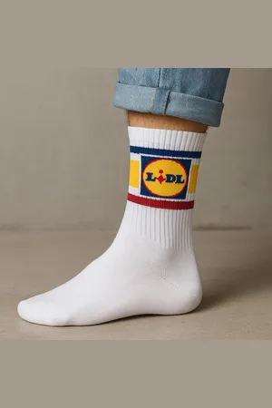 Lidl 1 paar Sokken maat 43-46 - Sportsokken - Festival Sokken - Fanwear - Fancollectie - Fanwear - Witte Sok