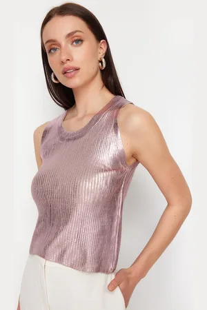 Trendyol Dusty Rose Gold Gebreide Dunne Blouse Twoss23Bz00693
