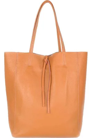 Merkloos Leren Shopper - Made in Italy