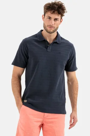 Camel Active Poloshirt met korte mouwen in een tonaal streeppatroon