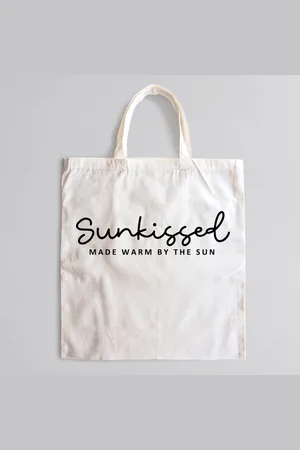 Merkloos Sunkissed Totebag zwart - Canvastas perfect voor zonnige dagen, strandwandelingen en zomerse uitstapjes | Duurzame en Stijlvolle Tas voor Dagelijks Gebruik