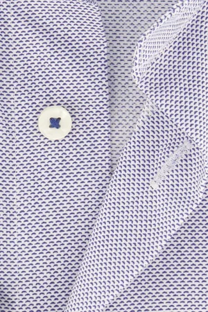 Michaelis Katoen geprint strijkvrij overhemd slim fit