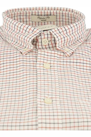 GANT Overhemd wit/rood/blauw geruit button-down