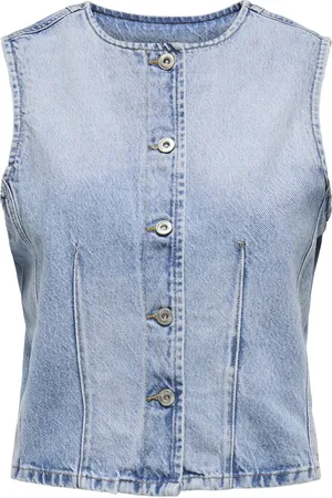 ONLY Gilet Onlaya S/l Fitted Dnm Vest Tai 15359066 Light Blue Denim Dames