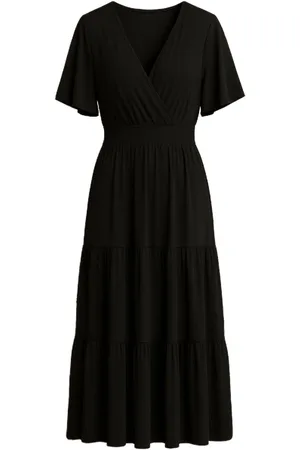 Merkloos Maxi Dress Elegant Noir – Jimi Fei Paris | Zwarte Kreukvrije Jurk met Stretch - One Size