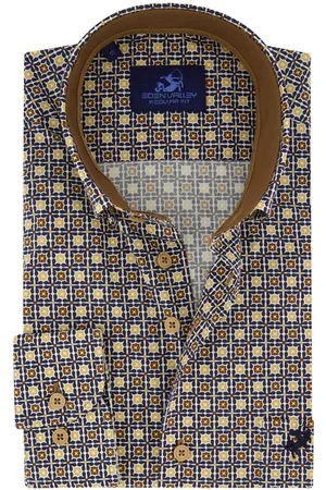 Eden Valley Casual overhemd Regular Fit geel