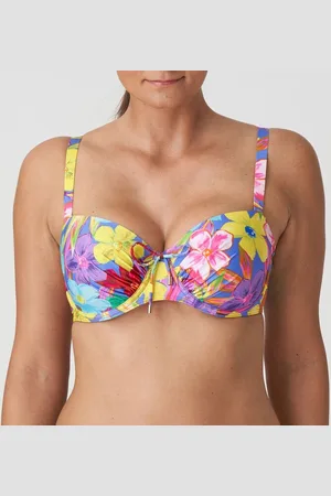 PrimaDonna Sazan Voorgevormde Balconette Bikini Top 4010716 Blue Bloom - maat EU 70F / FR 85F