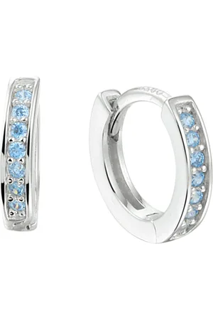 The Jewelry Collection Zilver Gerhodineerde Klapoorringen zirkonia 1333000