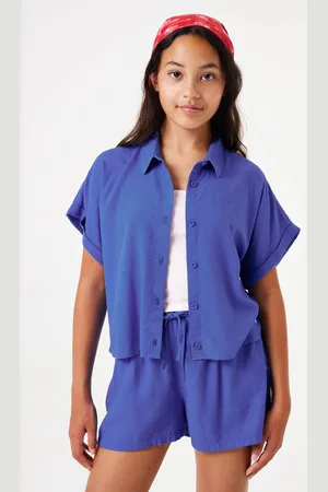 Garcia Meisjes Blouse Blauw Korte mouw