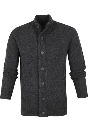 Barbour Zip Vest Lamswol Patch Antraciet
