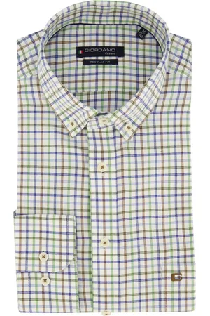 Giordano Regular Fit overhemd geruit casual katoen