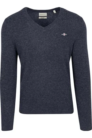GANT Pullover V-Hals Woolblend Navy Melange