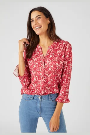 Damart Overhemdblouse tricot warm bloemmotief - Dames - - L