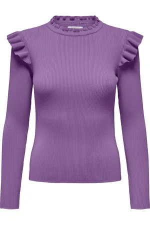 ONLY Trui Onlsia Sally Ruffle Ls Pullover Knt 15262455 Liatris Dames