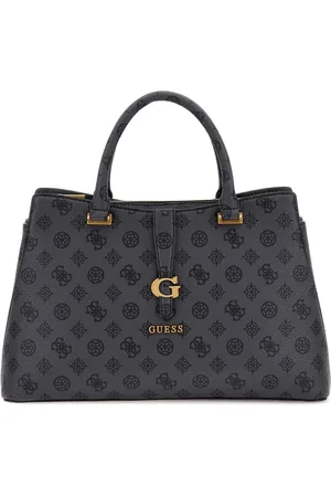 Guess Handtas Schoudertas Kuba Tri Compartment Satchel Donkergrijs