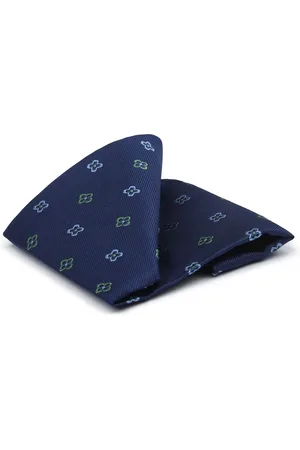 Suitable Zijde Pochet Bloem Donkerblauw (navy) - Pochetten gemaakt van zijde - 25x25 cm