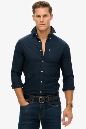 Superdry Essentials Oxford-overhemd met lange mouwen - Heren - Lange mouwen shirts