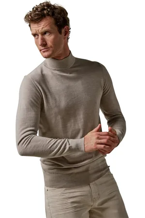 Profuomo Merino Wollen Mock Neck Pullover