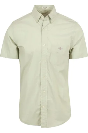 GANT Overhemd Short Sleeve Lichtgroen - Overhemden Casual