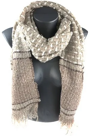 Jordan Winter Sjaal – Zacht en warm breisel - 180x60 cm - Unisex - /Creme