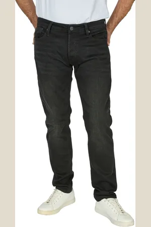 JACK & JONES Heren Jeans Broeken JJICLARK regular/straight Fit Zwart Volwassenen
