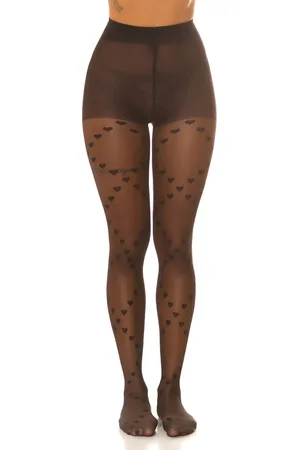 Merkloos Panty met "hearts" print