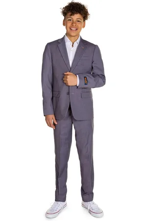 OppoSuits Daily Dark Grey - Casual Tiener Pak - Voor Bruiloften, Schoolfeesten en Casual Chic - Inclusief Pantalon en Blazer -