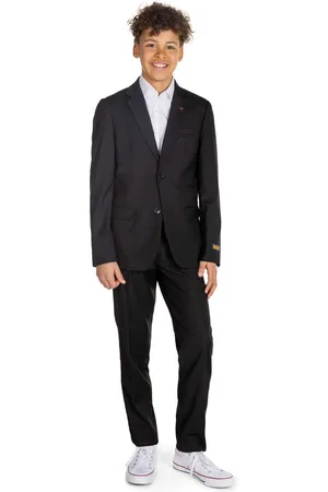 OppoSuits Daily Deep Black - Casual Tiener Pak - Voor Bruiloften, Schoolfeesten en Casual Chic - Inclusief Pantalon en Blazer -